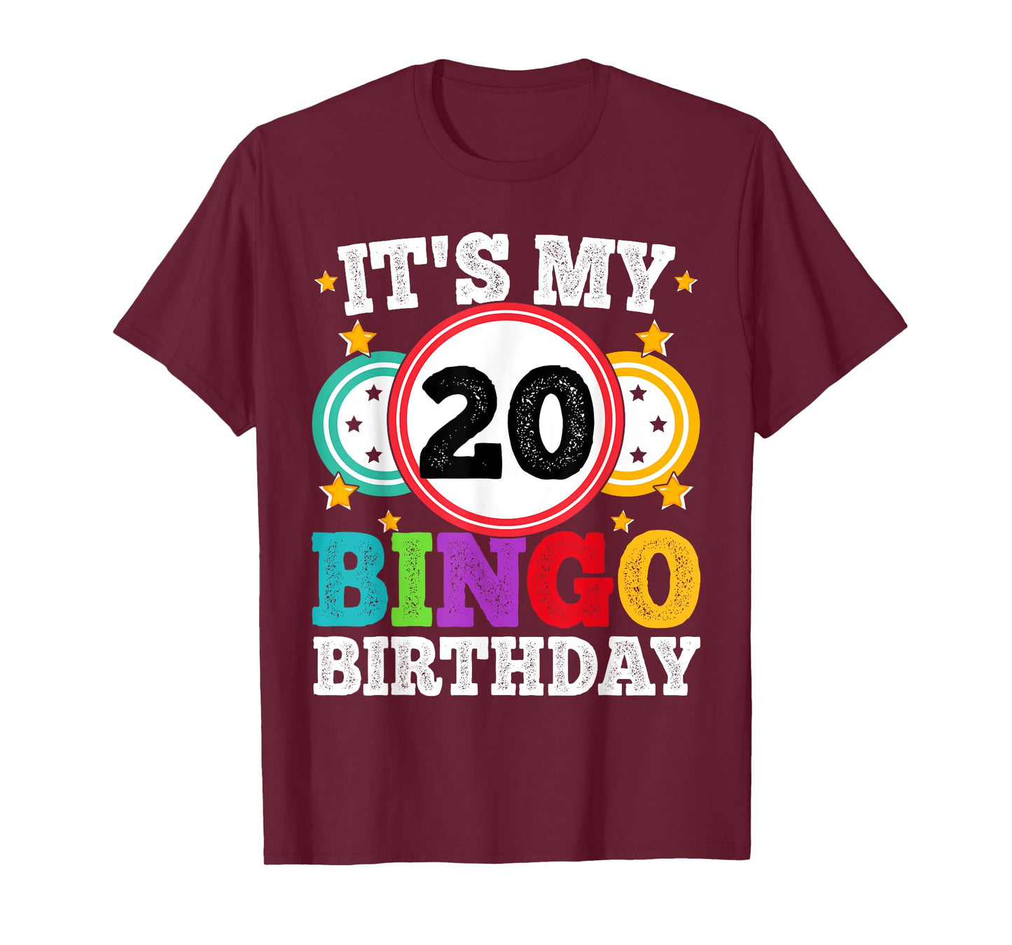 Bingo 20th Birthday Its My 20 Bingo Birthday Men Women Funny T-Shirt