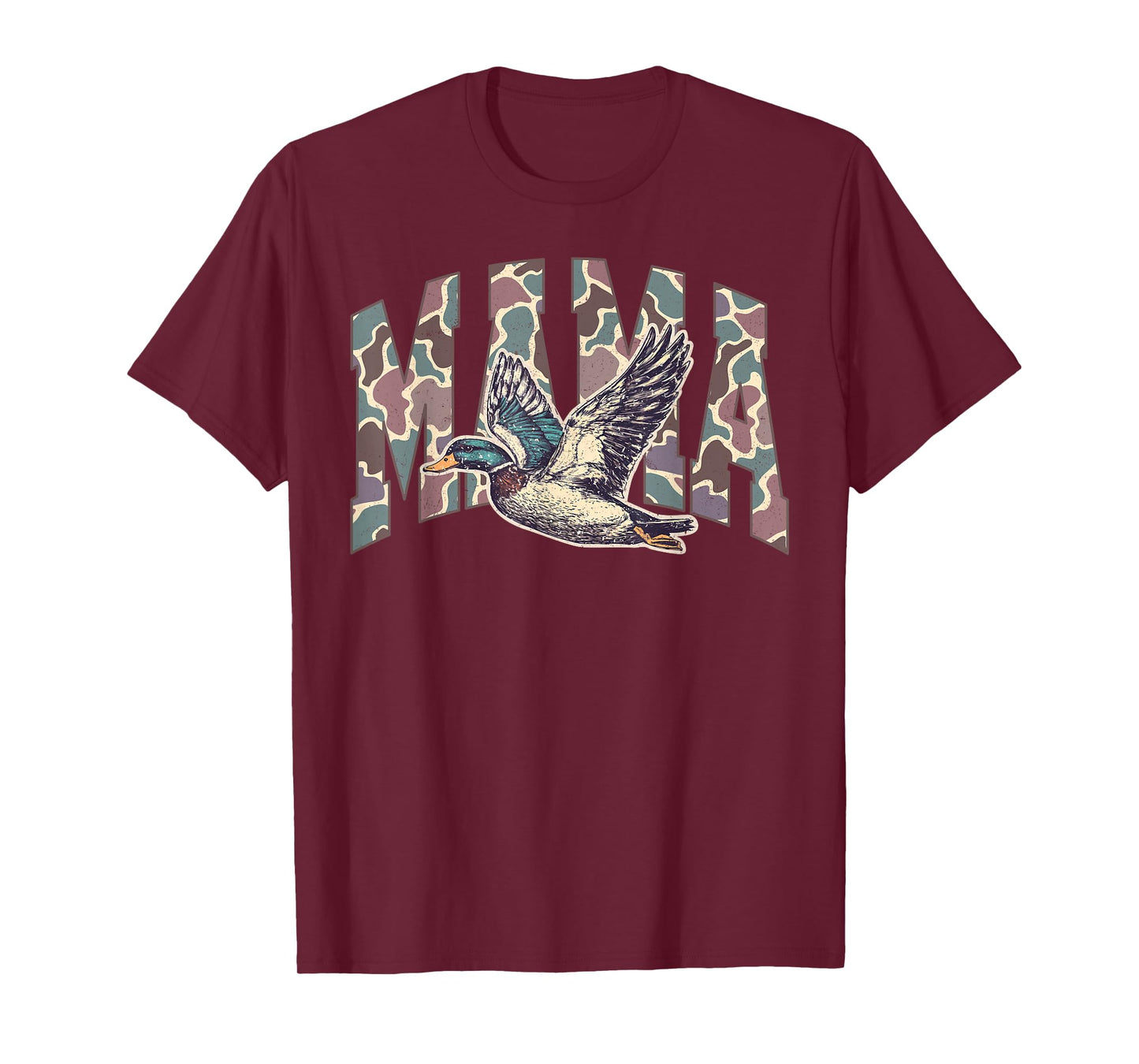 Mallard Duck Hunting Mama Retro Camouflage Daddy Mothers Day T-Shirt