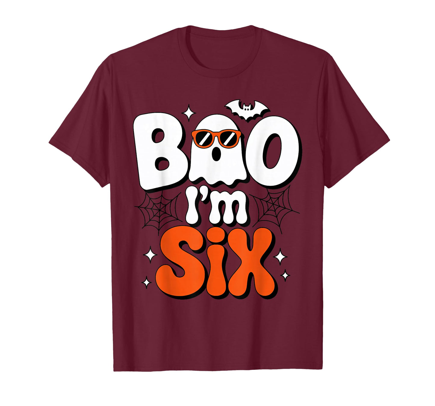 Boo I'm Six Halloween Birthday Costume for Six Year Old Kids T-Shirt