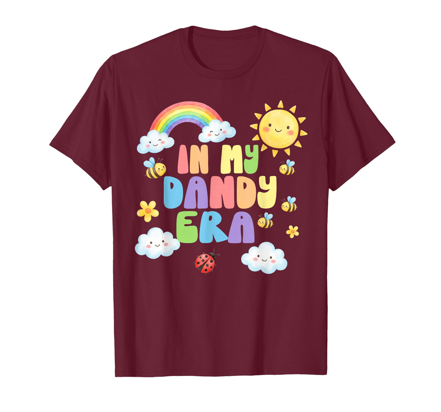 in My Dandy Era Funny Kids Cute Rainbow Teacher Kid Costume T-Shirt