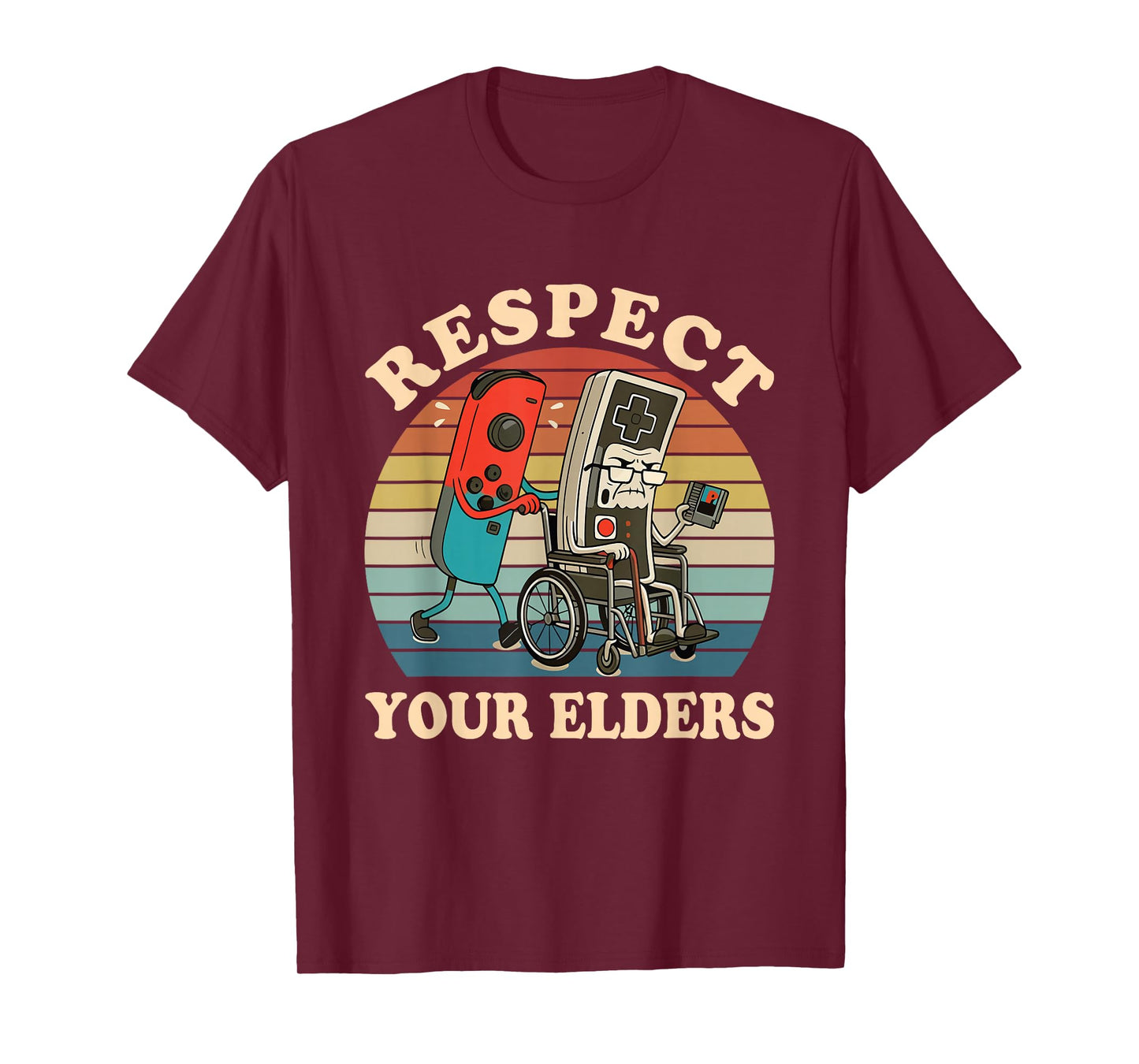 Respect Your Elders Retro Gaming Funny Gamer Controller 80s T-Shirt