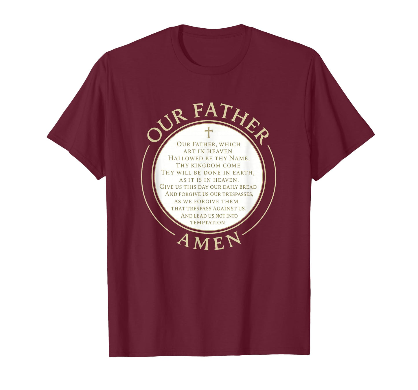 Our Father - The Lords Prayer | Cross Emblem Christian T-Shirt