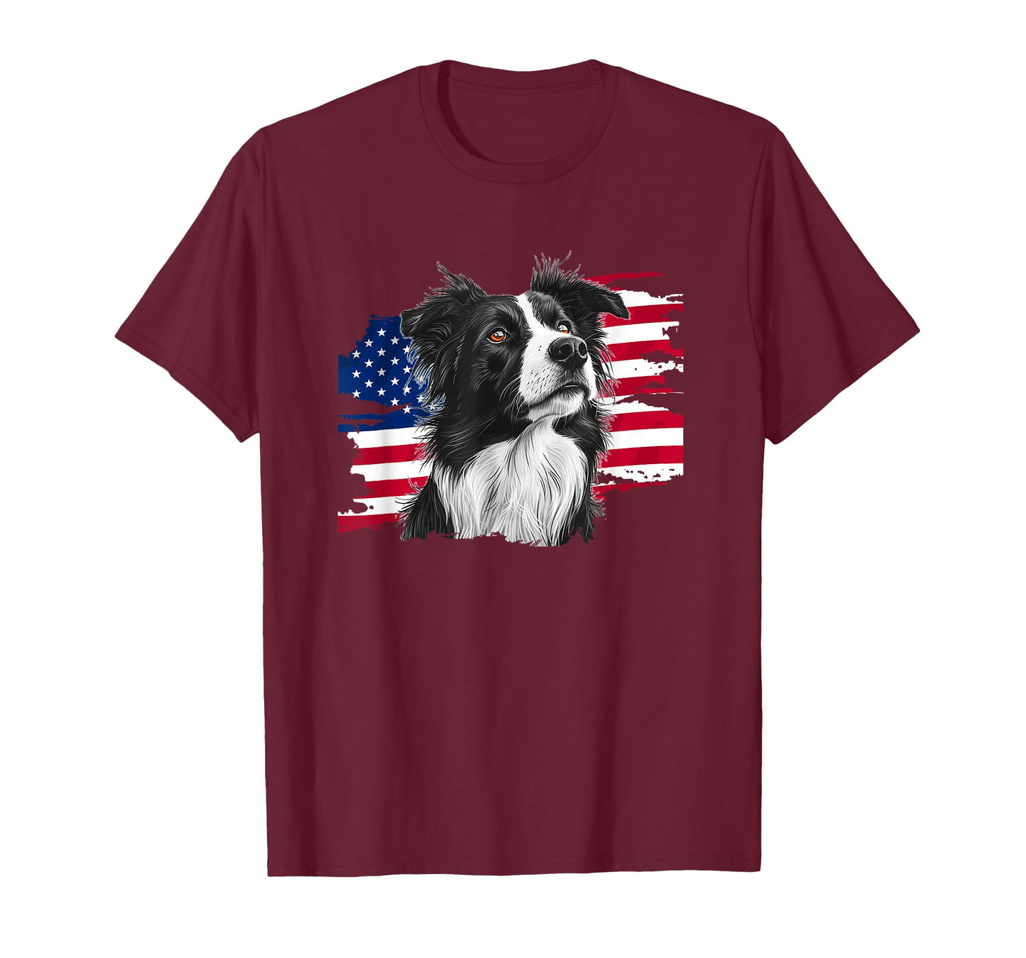 USA Flag 4th of July Border Collie Lover T-Shirt