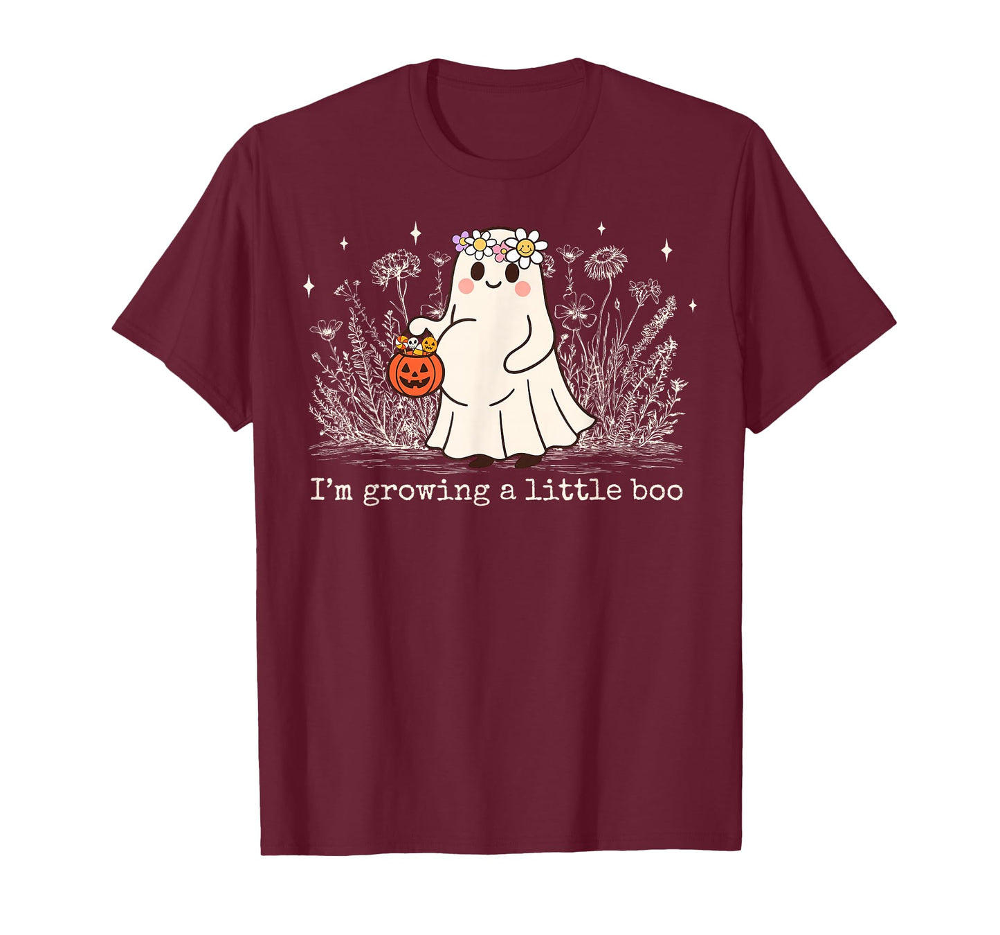 I'm Growing A Little Boo Halloween Pregnancy Announcement T-Shirt