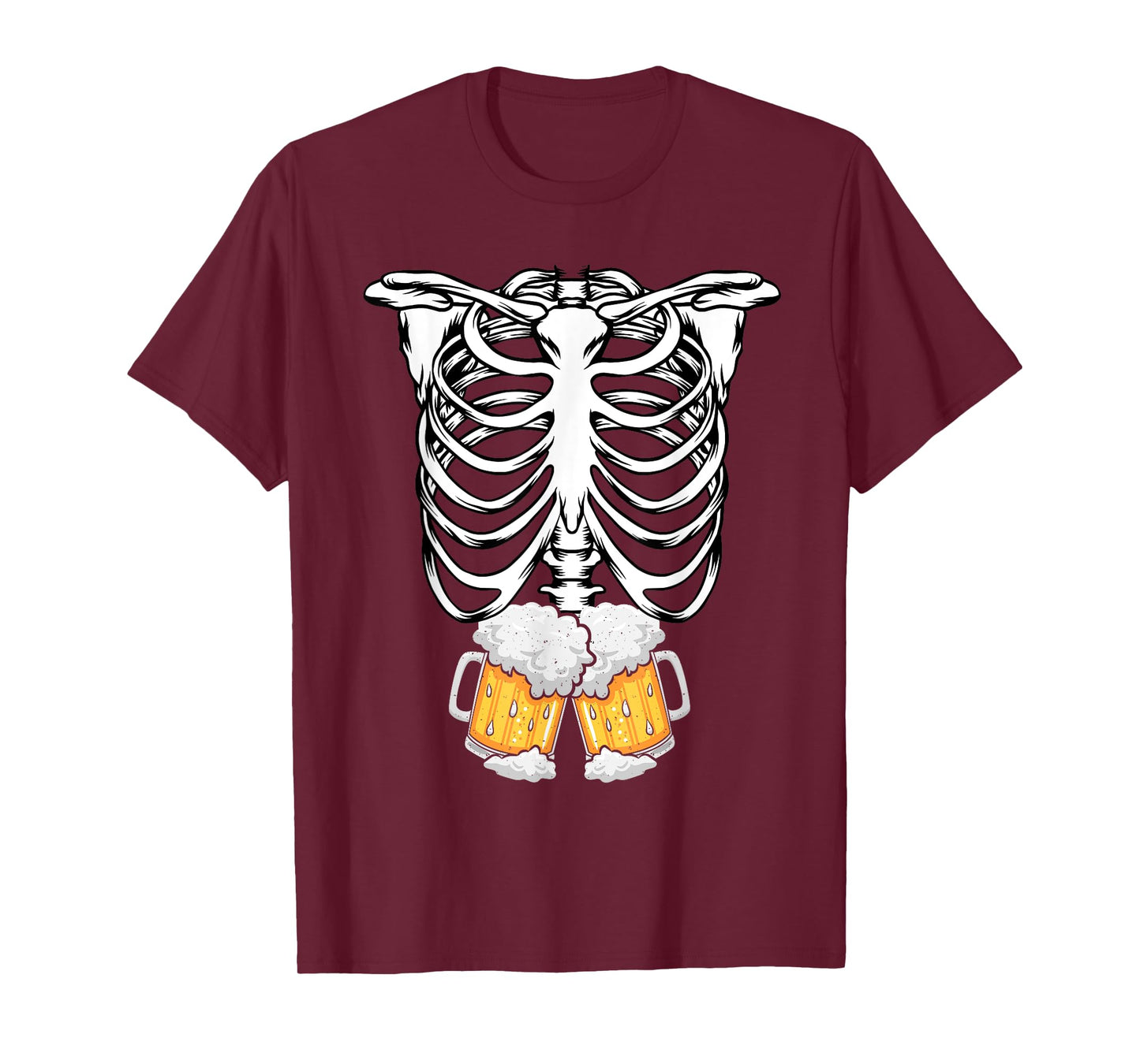 Skeleton Pregnancy Belly Of Beer X-ray Halloween Costume T-Shirt