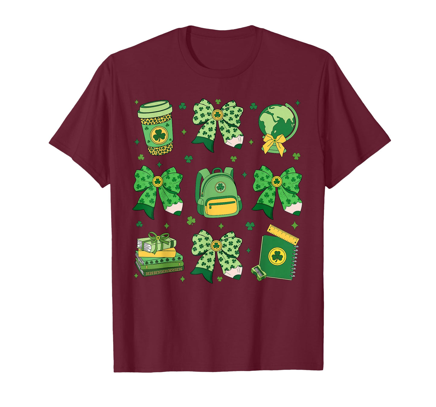 Shamrock Coquette Bow St Patrick's Day Lucky Teacher Kid T-Shirt