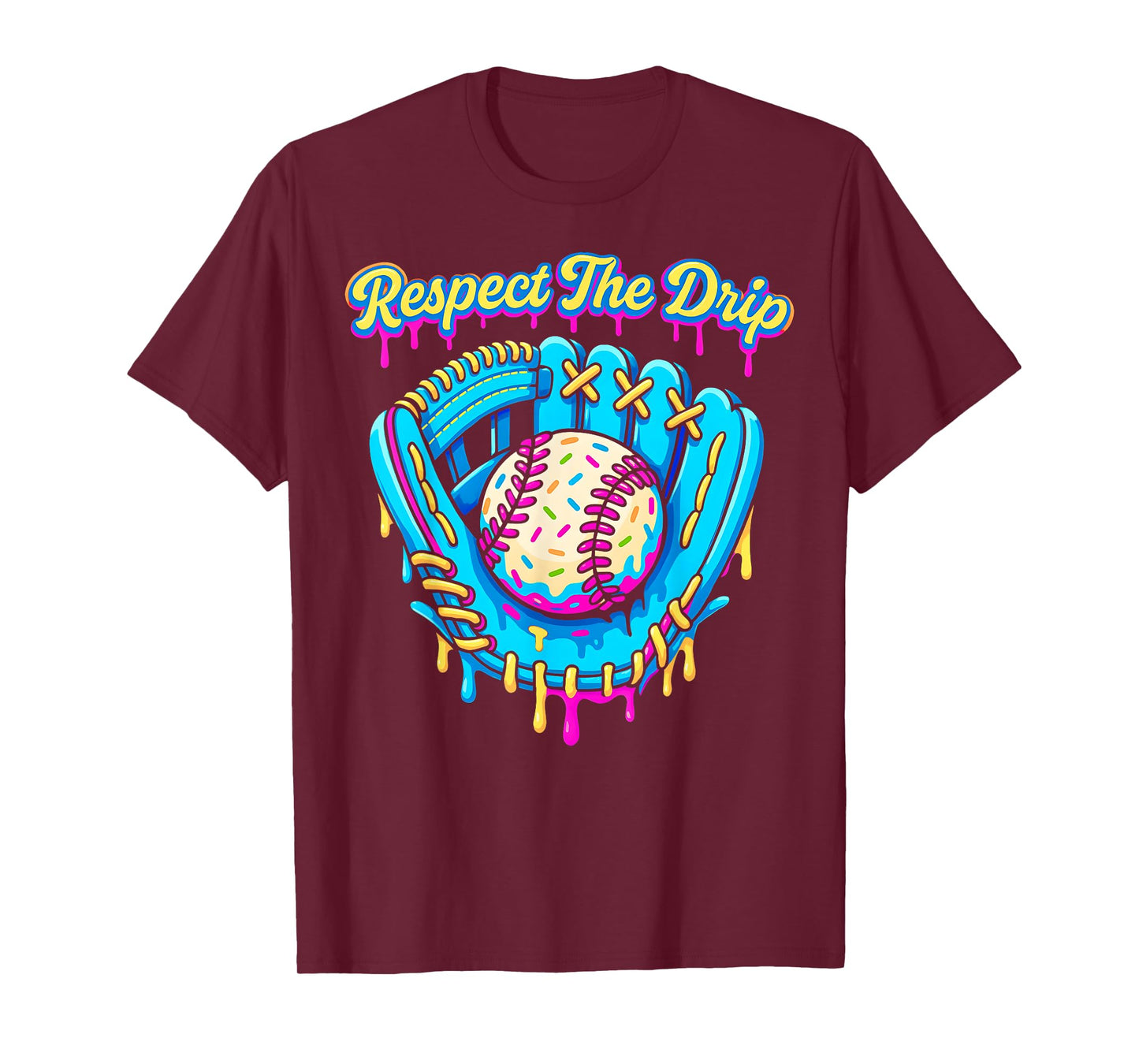 Baseball Drip Boys Ice Cream Drip Glove Sweet Swing Sports T-Shirt