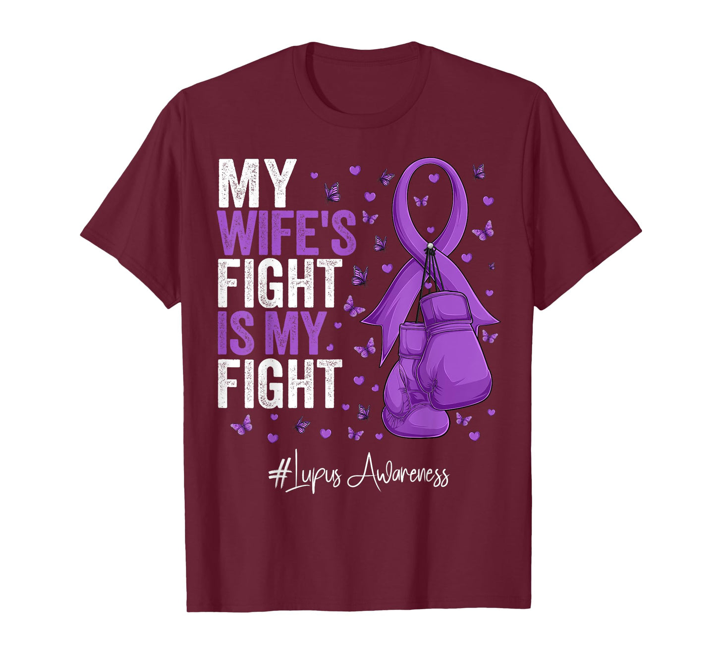 Purple Ribbon Wife Lupus Awareness T-Shirt
