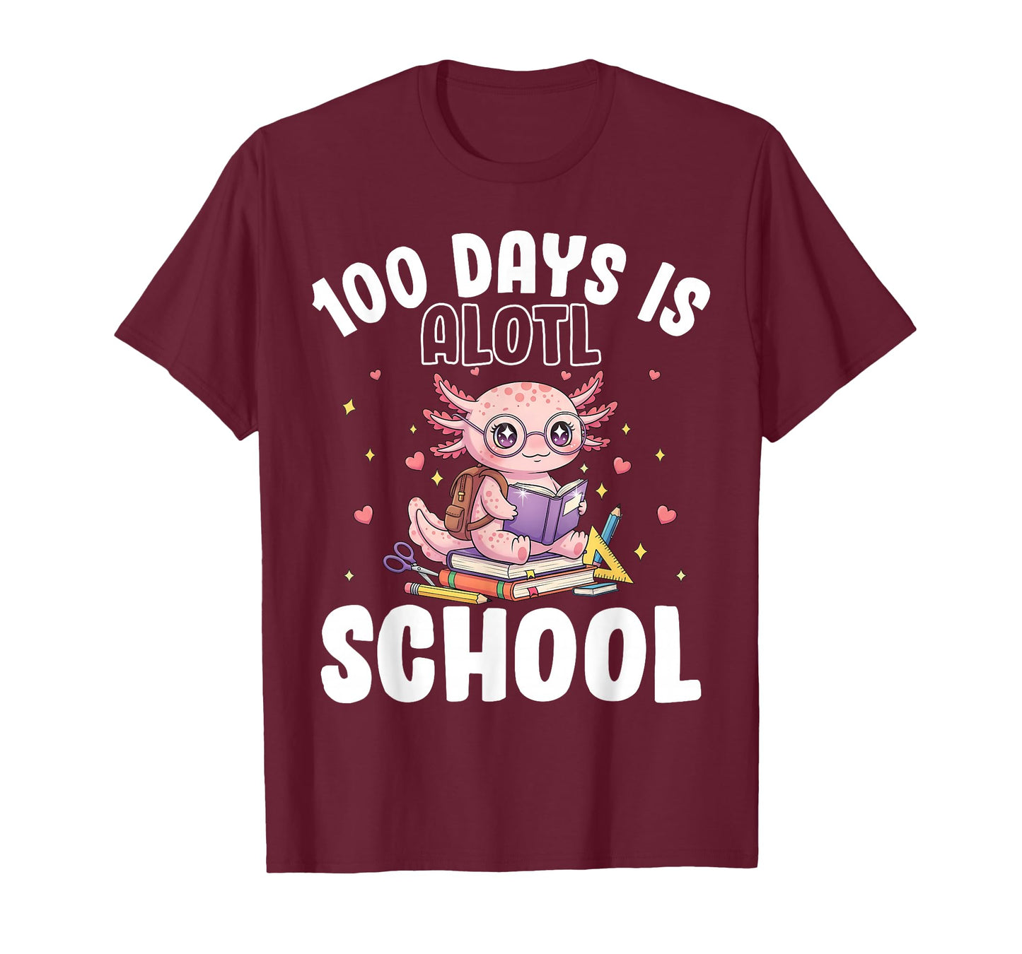 100 Days of School Axolotl Shirt Girls 100th Day of School T-Shirt