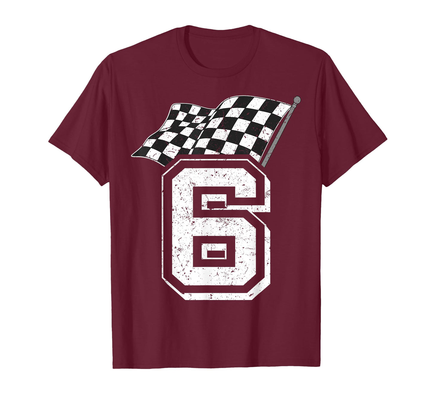 Birthday Boy Number 6 Racing Flag 6th Birthday Race Car T-Shirt