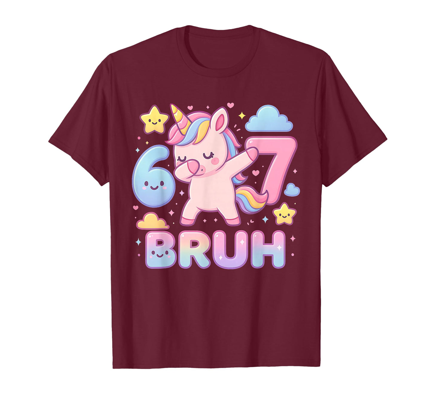 67 Unicorn for Girls Six Seven Bruh Meme Brainrot Funny Boys T-Shirt