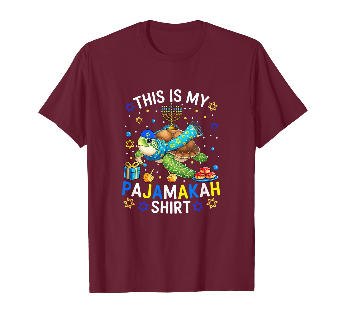 My Pajamakah Shirt Hanukkah Turtle Menorah Jewish Family T-Shirt