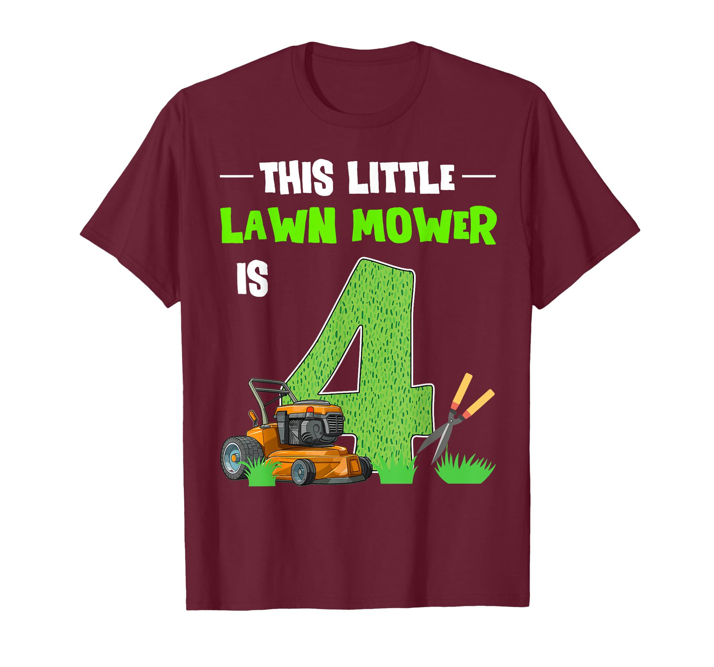 This Little Lawn Mower Is 4 Mowing 4th Bday 4 Years Old T-Shirt