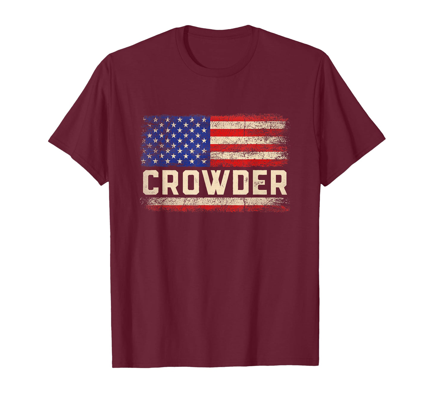 CROWDER Last Name Shirt CROWDER Name American Flag T-Shirt
