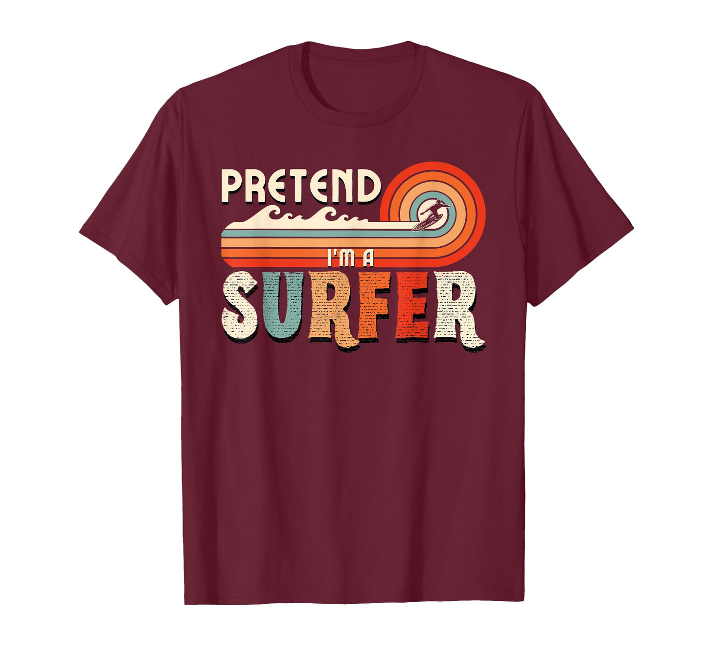 Pretend I'm A Surfer Retro Family Matching Halloween Costume T-Shirt