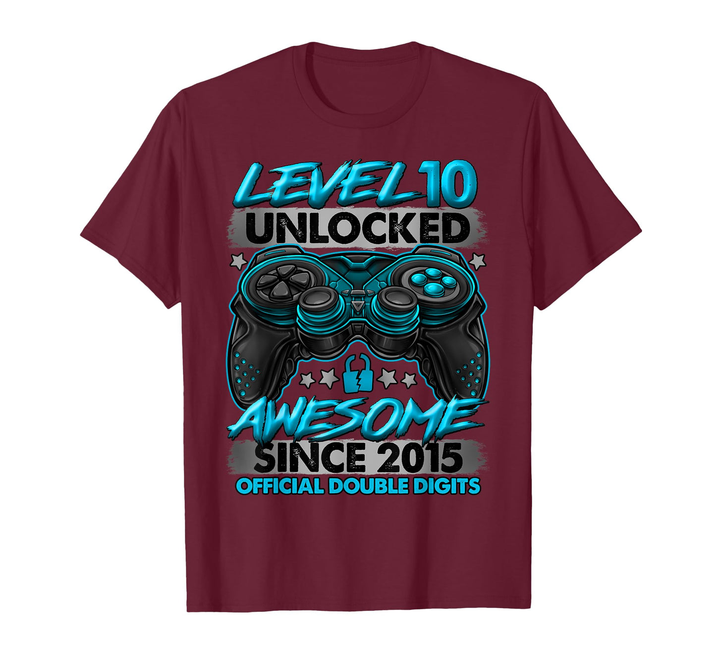 Official Double Digits Level 10 Unlocked 10th Birthday Boy T-Shirt