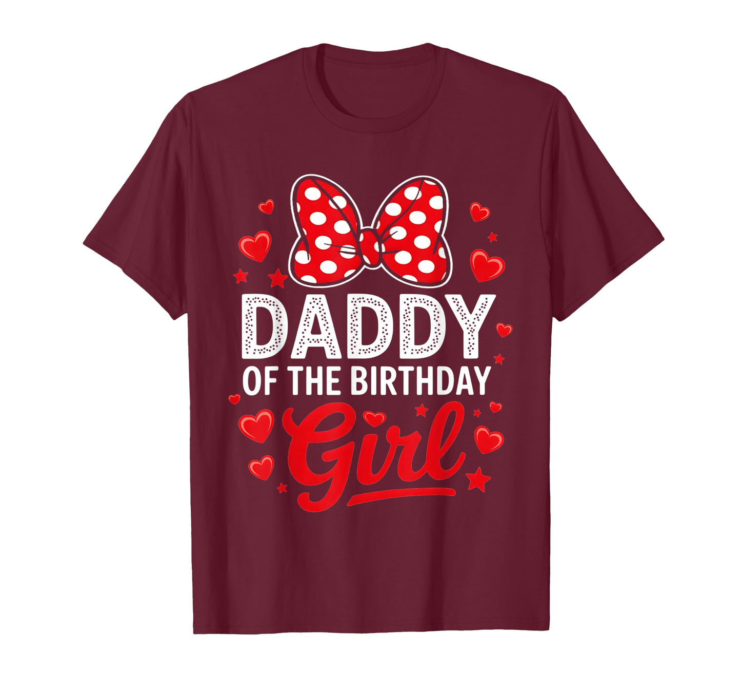 Daddy Of The Birthday Girl Cute Pink Bow Family Matching T-Shirt