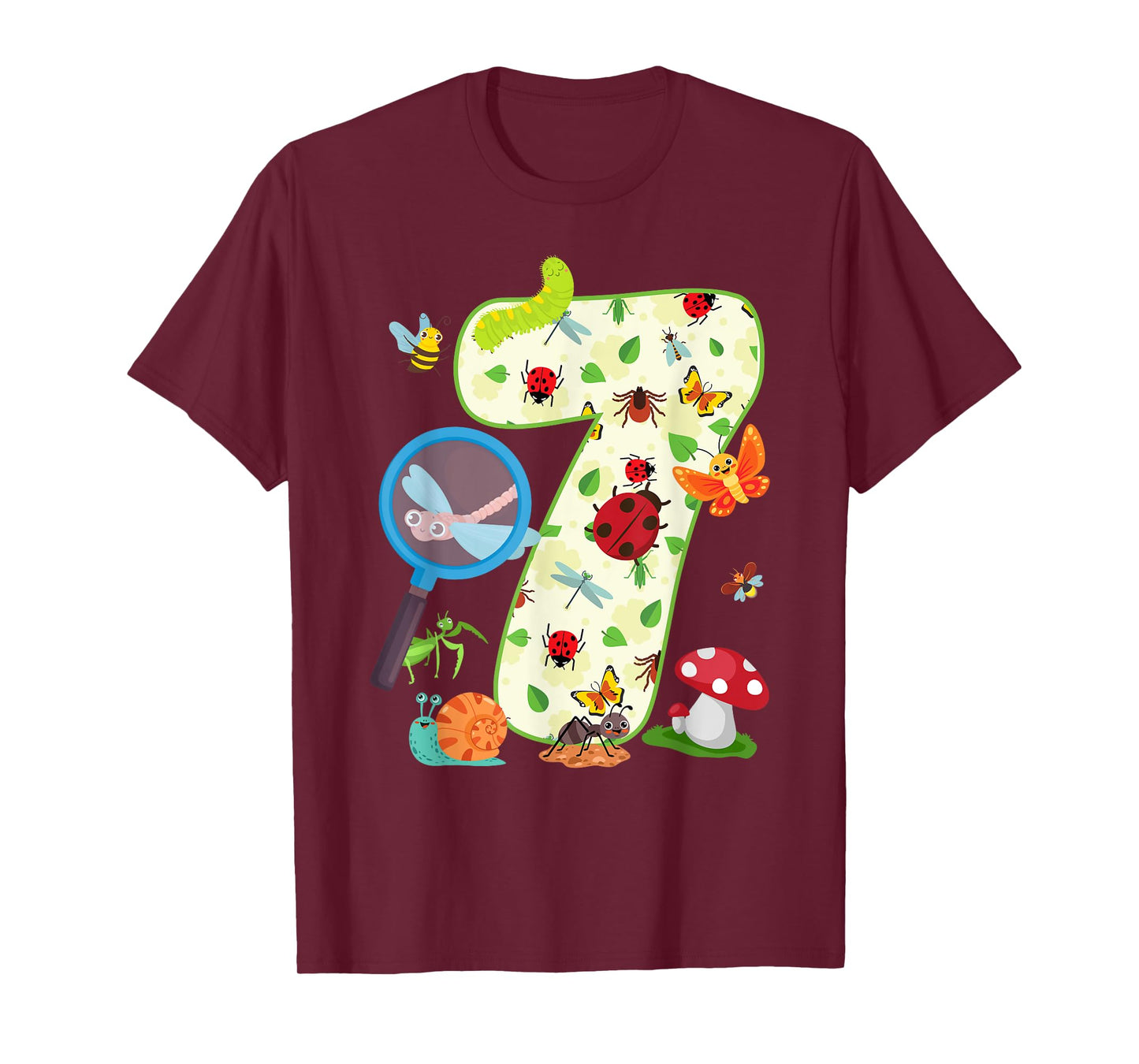 7 Year Old Birthday Insect Lover 7th Bday Bug Insect Party T-Shirt
