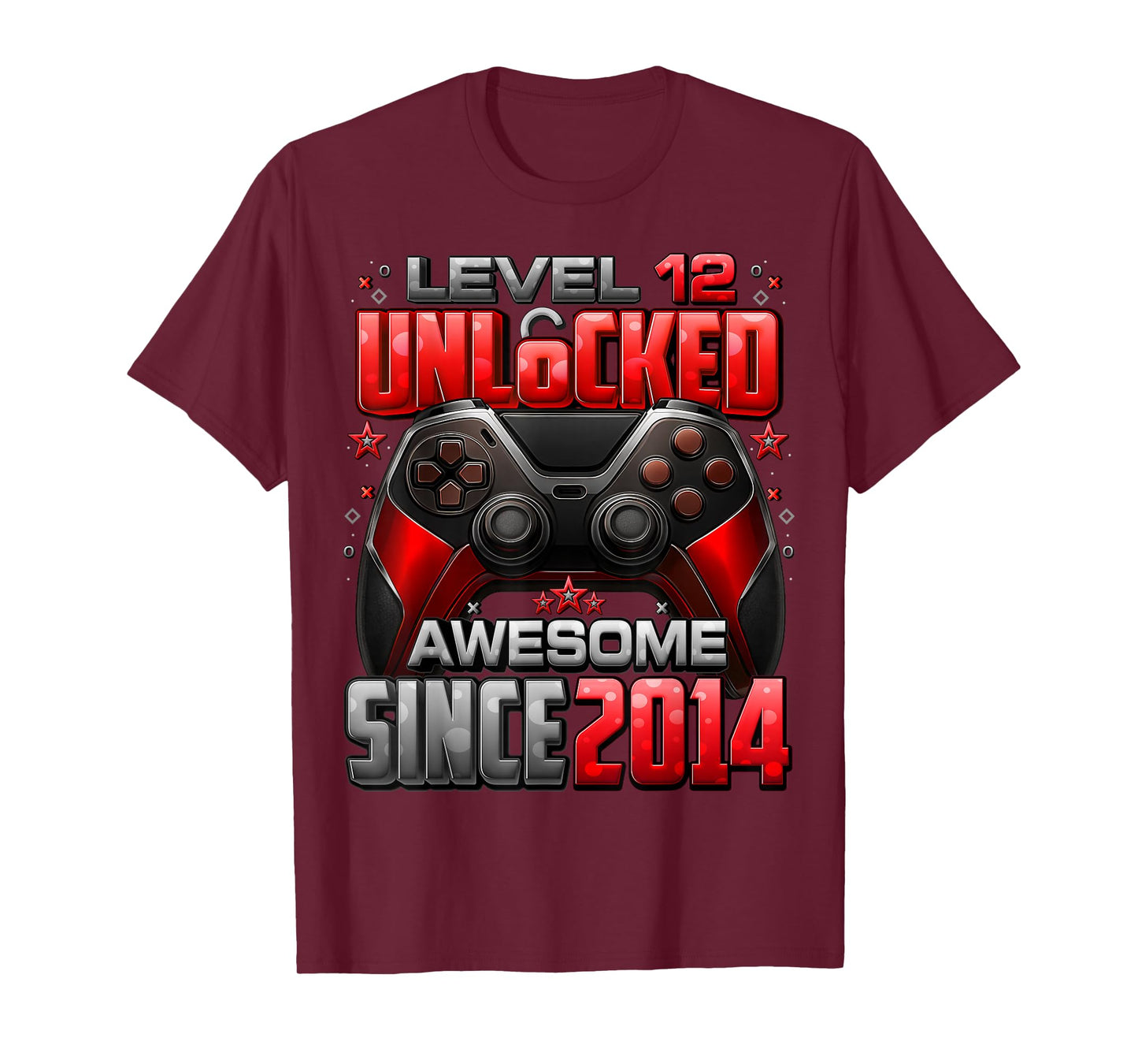Level 12 Unlocked Awesome Since 2014 12th Birthday Gaming T-Shirt