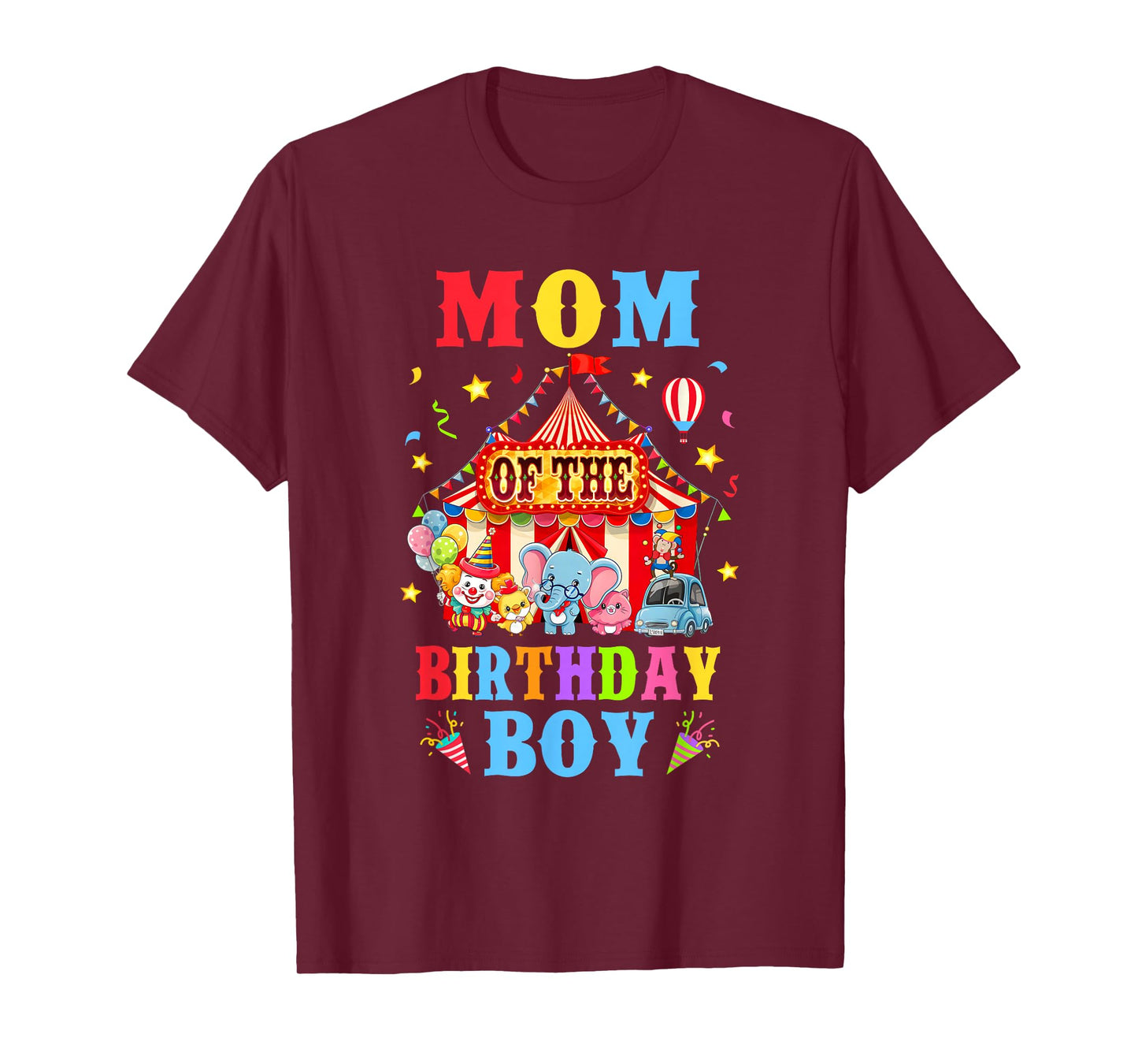 Mom Of The Birthday For Boy Circus Carnival Theme Party T-Shirt