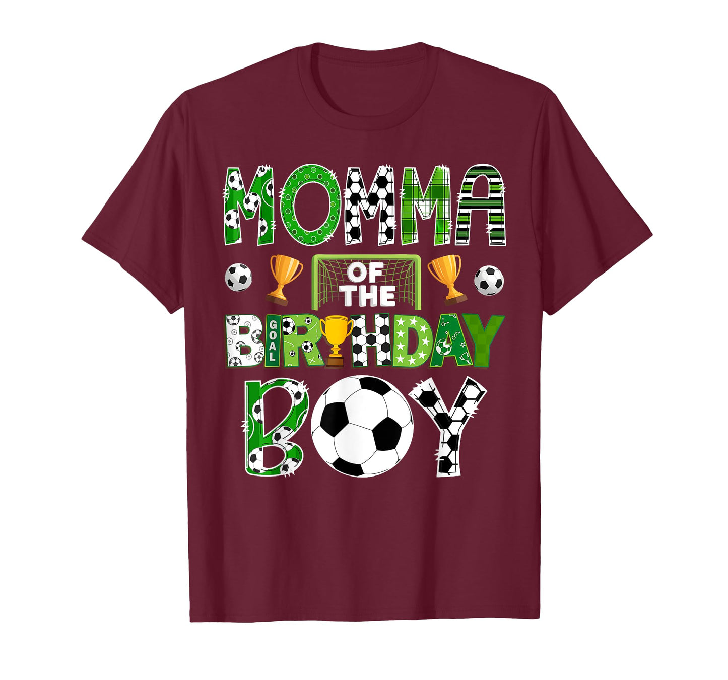 Momma Of The Birthday Boy Soccer Player Game Day T-Shirt