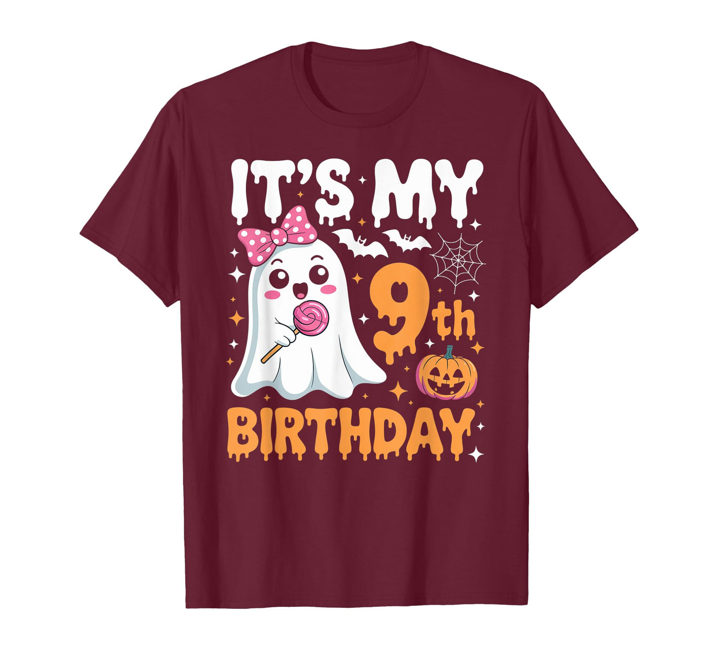 It's My 9th Birthday 9 Years Old Ghost Pumpkin Halloween T-Shirt
