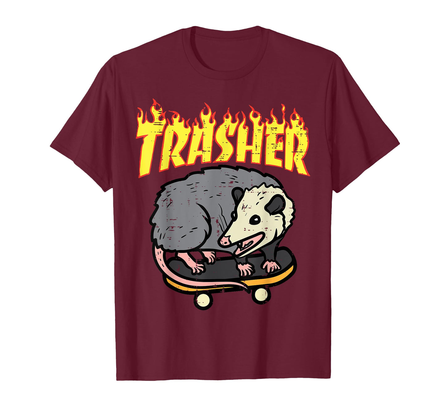 Opossum Skateboard Trasher Funny Possum Skater Men Boys Kids T-Shirt