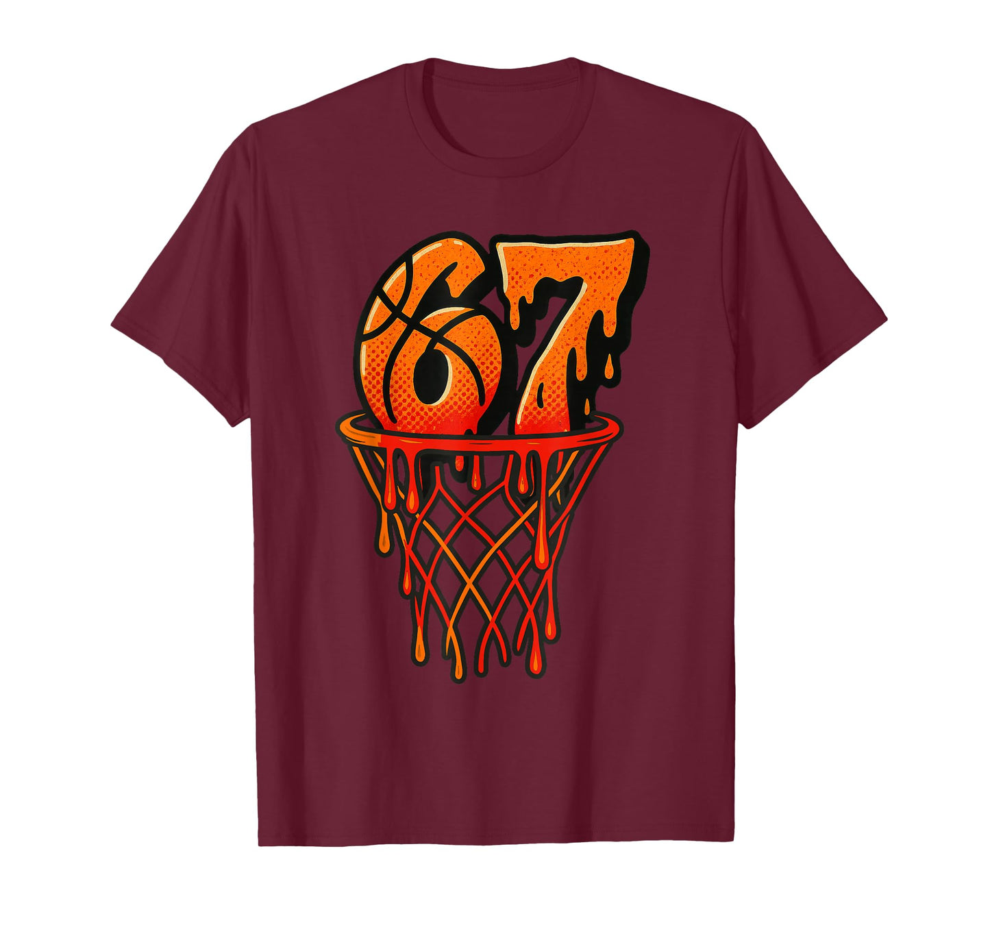 Gen Alpha Slang Kids 67 Basketball Ice Cream Drip Six Seven T-Shirt