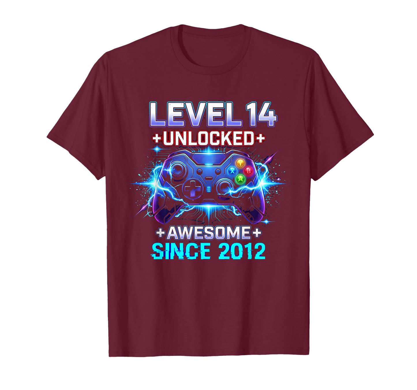 Level 14 Unlocked Awesome Since 2012 14th Birthday Boy Gamer T-Shirt
