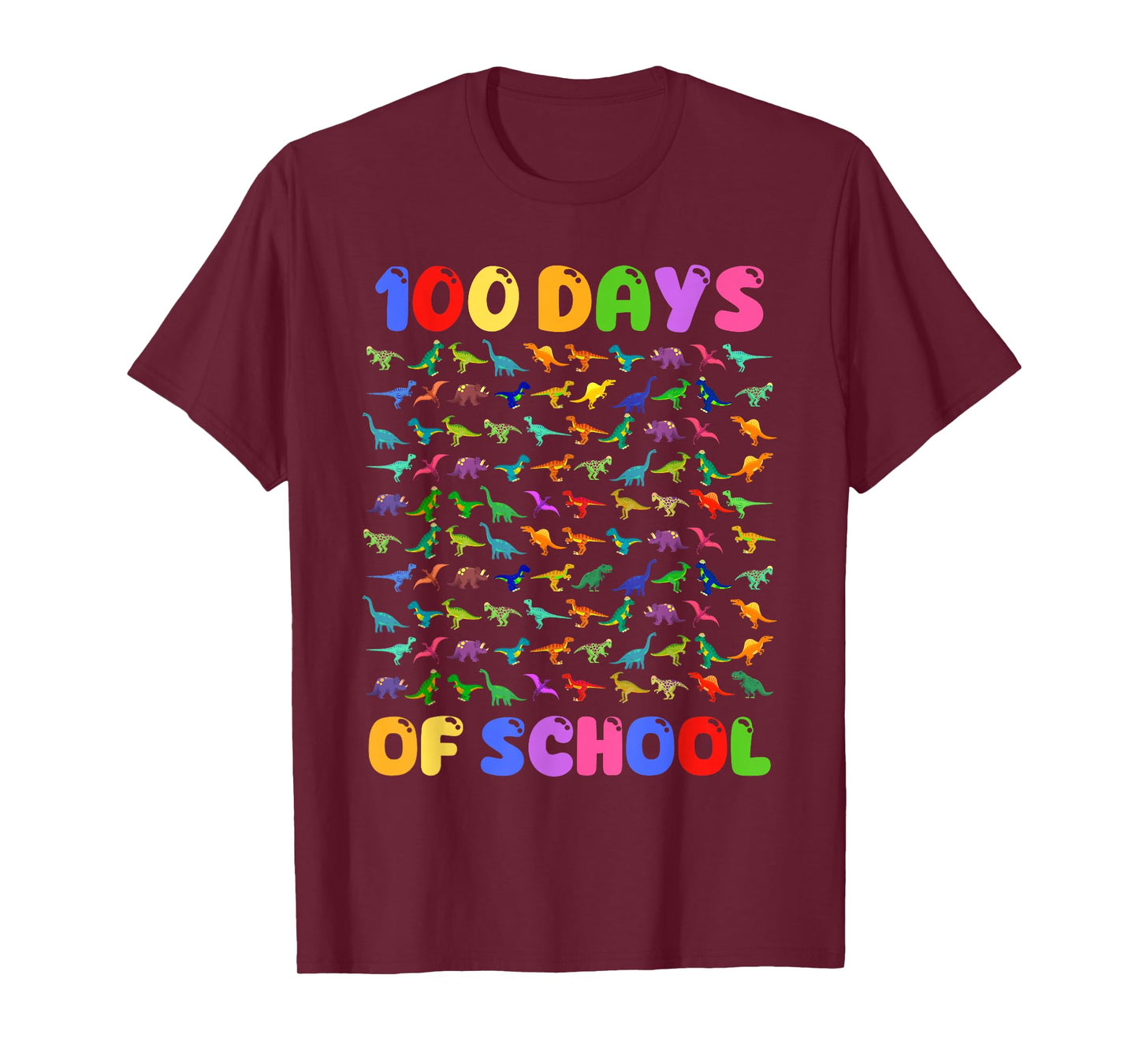 100 Days of School 100th Day Dinosaur Kids T-Shirt