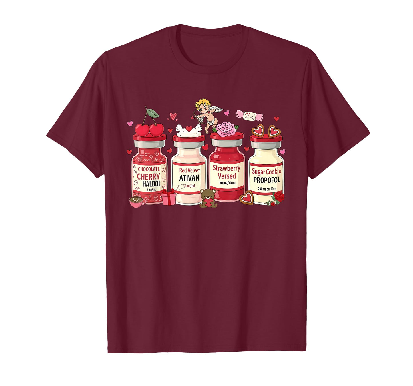 Funny Propofol Retro Valentines Nurse CRNA Pacu ER ED ICU T-Shirt