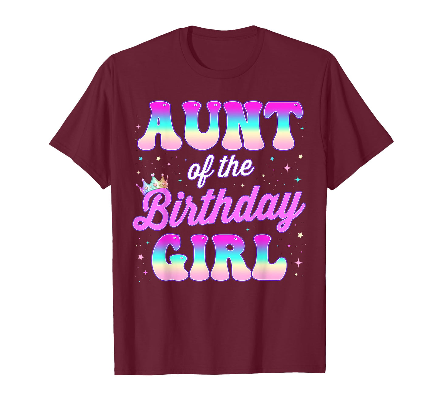 Aunt Of The Birthday Girl Pink Tie Dye Birthday Family T-Shirt