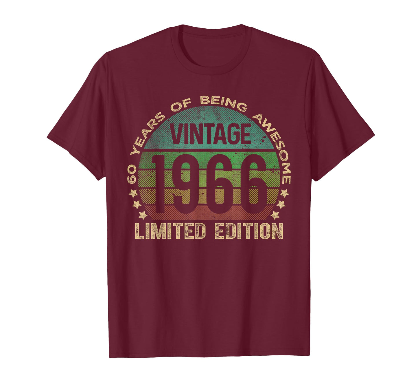 60 Year Old Gifts Vintage 1966 Limited Edition 60th Birthday T-Shirt