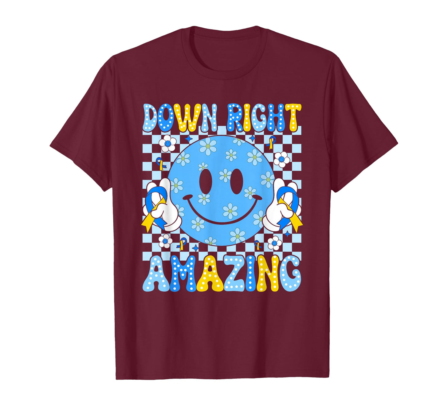 Down Right Amazing Smile Face Down Syndrome Awareness Kids T-Shirt