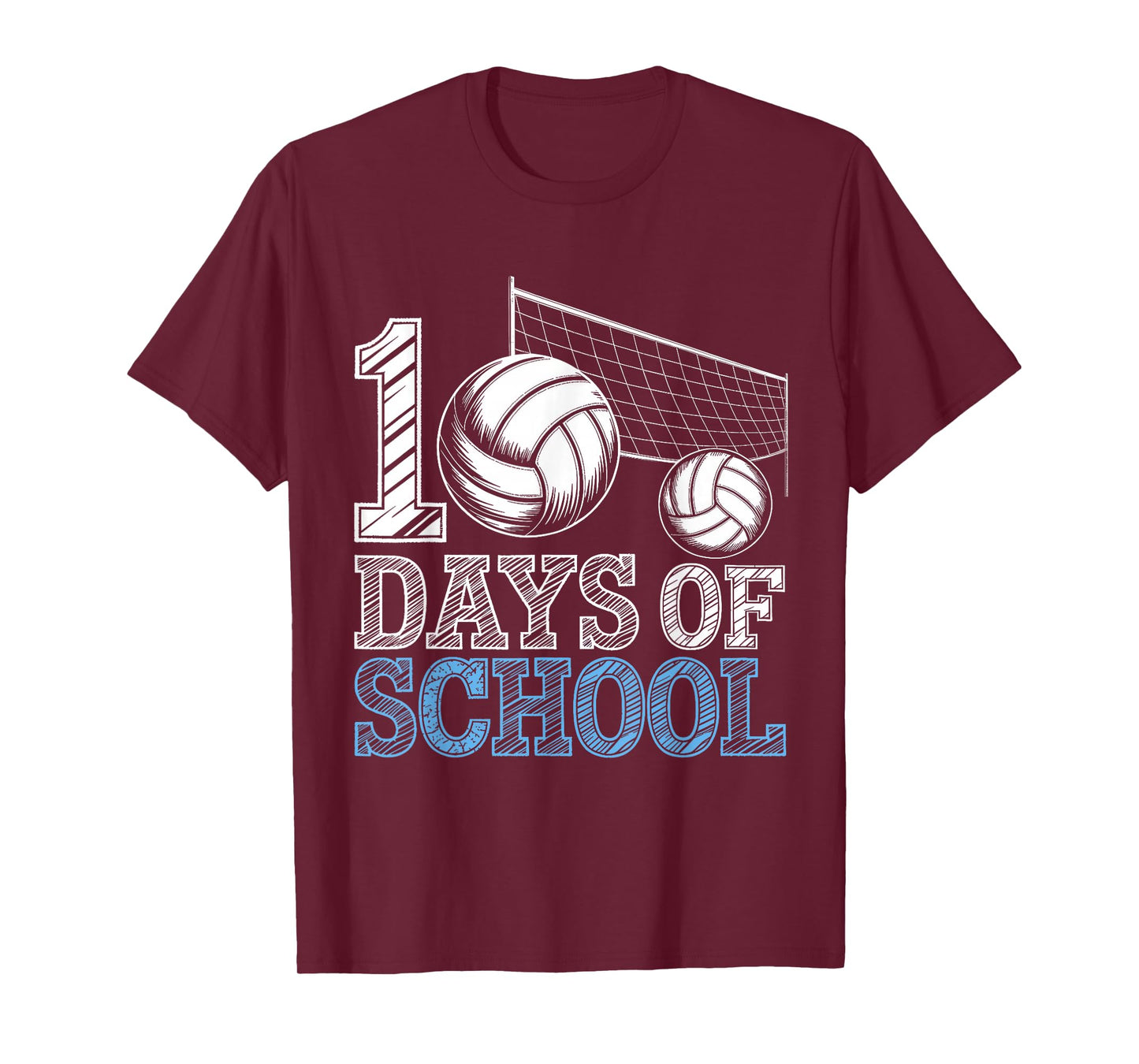 Vintage 100 Days of School Volleyball Boys 100 Days Smarter T-Shirt