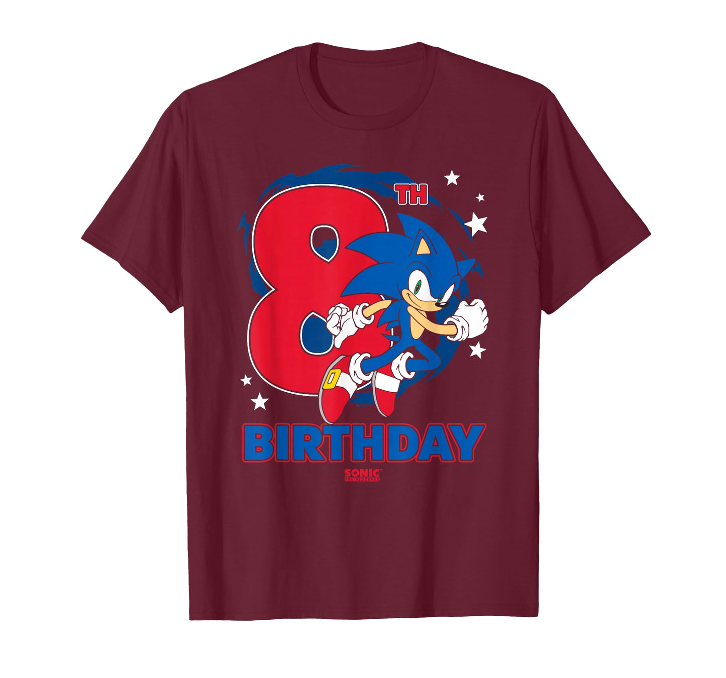 Sonic The Hedgehog Epic Sonic 8th Birthday Big Chest Logo T-Shirt