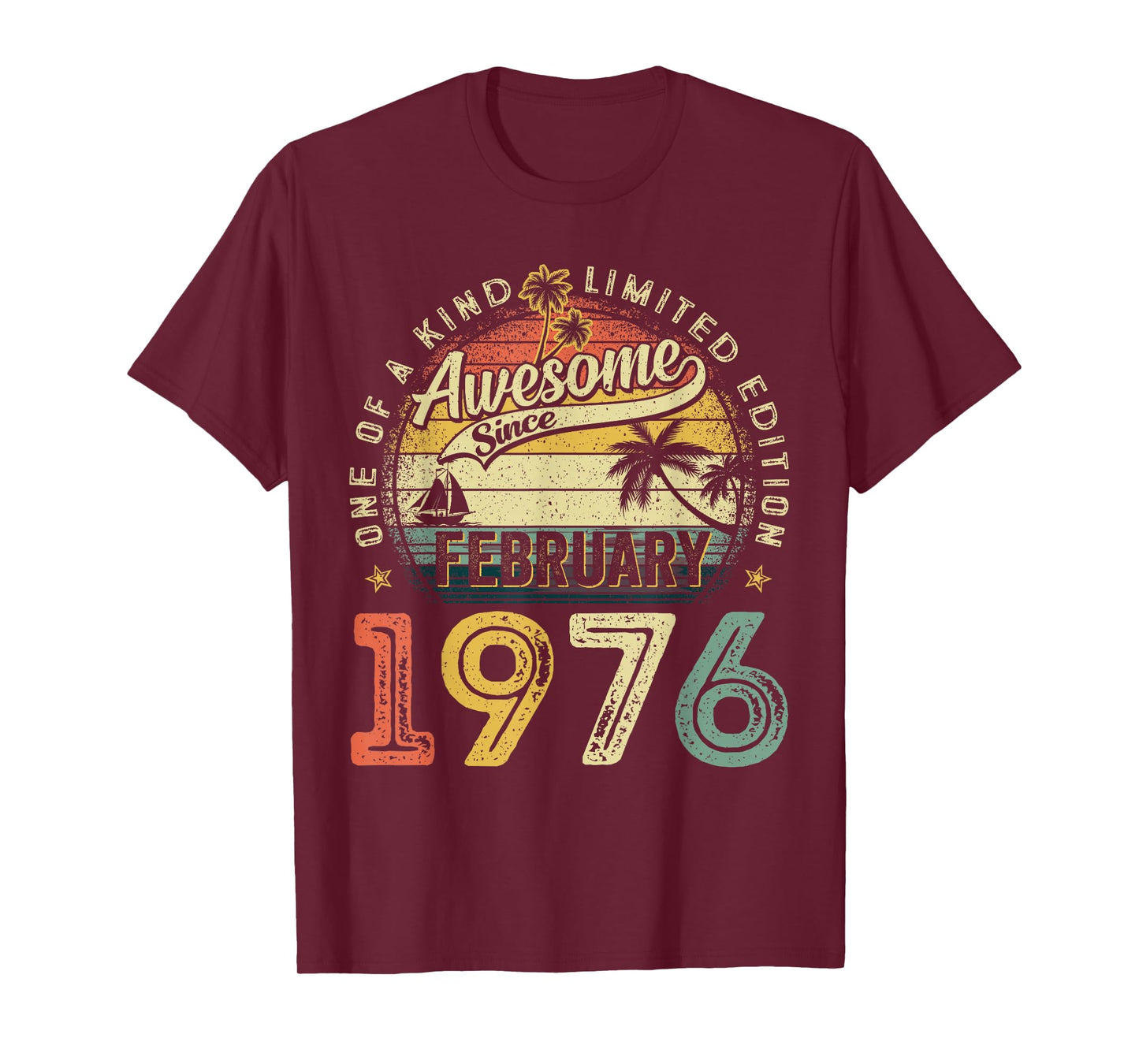 Awesome Since February 1976 50th Birthday Men 50 Years Old T-Shirt