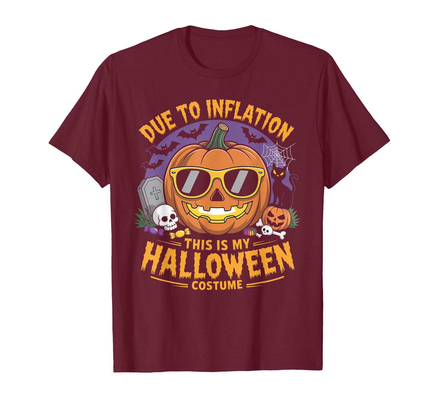 Due to Inflation This is My Halloween Costume Funny Pumpkin T-Shirt
