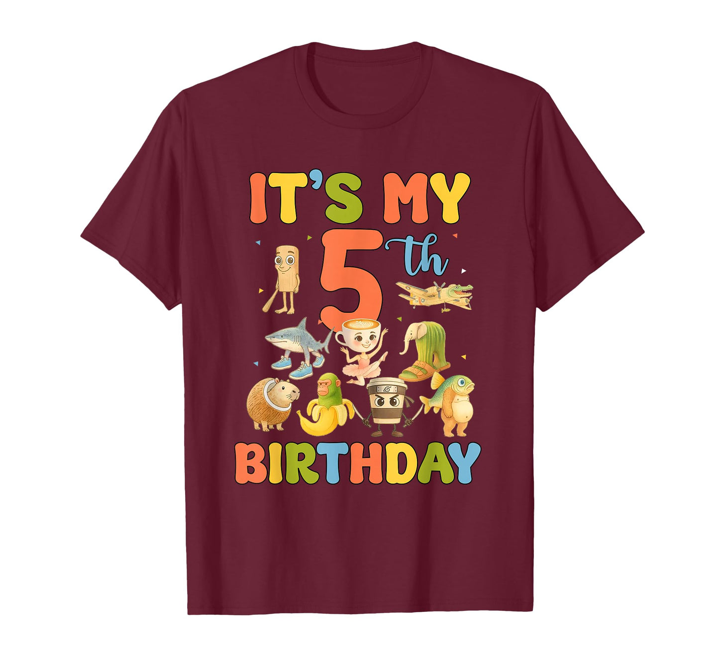 It's My 5th Birthday Boy Italian Brainrot Meme 5 Year Old T-Shirt