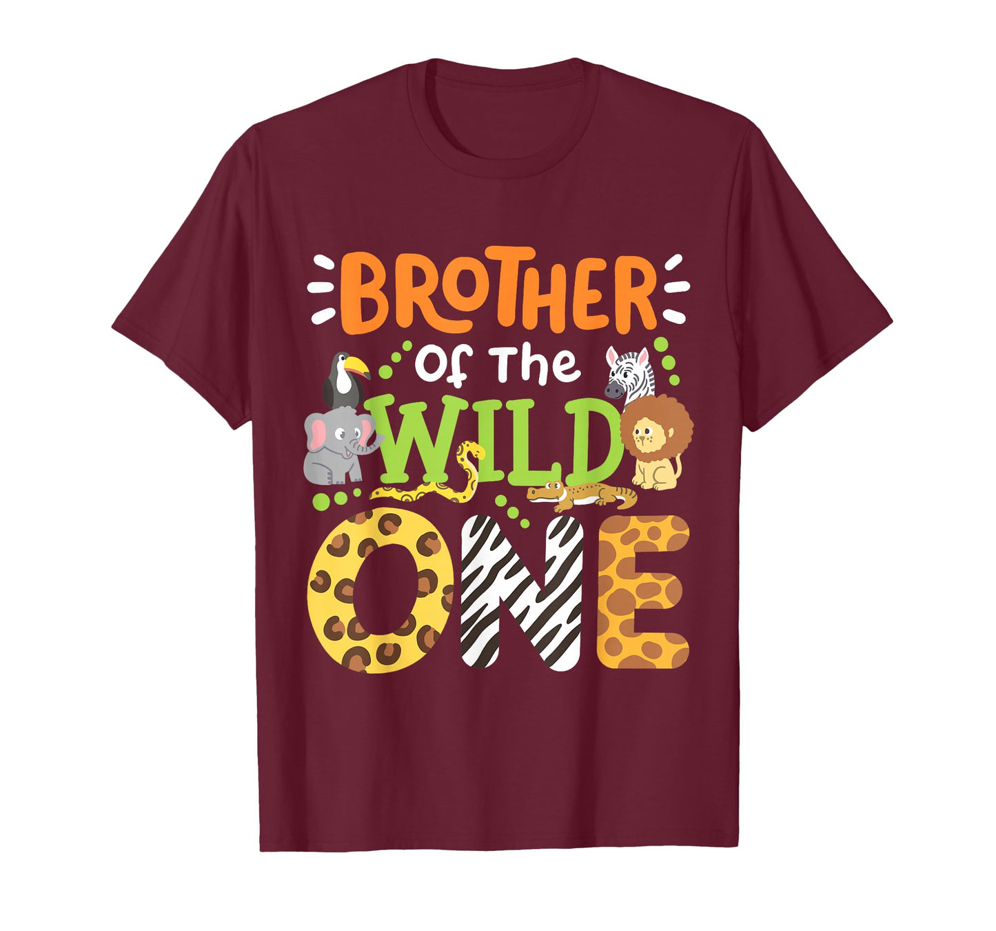 Brother Of The Wild One Kids Boys Safari Zoo Birthday Family T-Shirt