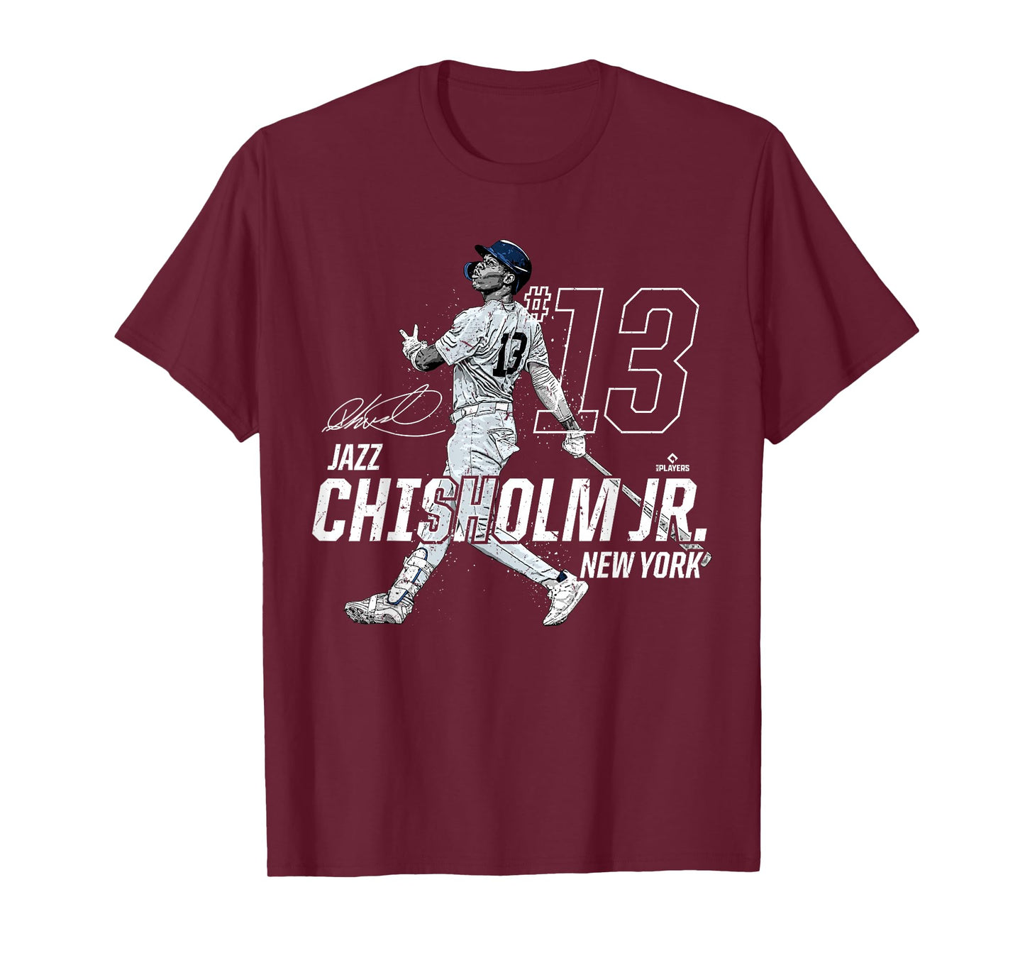 Dynamic Pose Jazz Chisholm Jr New York Baseball MLBPA T-Shirt