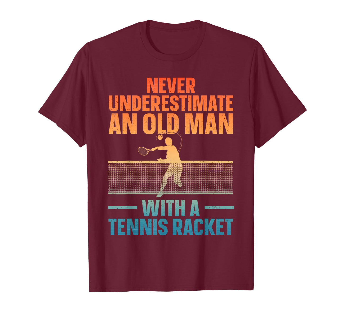 Best Tennis Art For Men Grandpa Tennis Lover Tennis Player T-Shirt