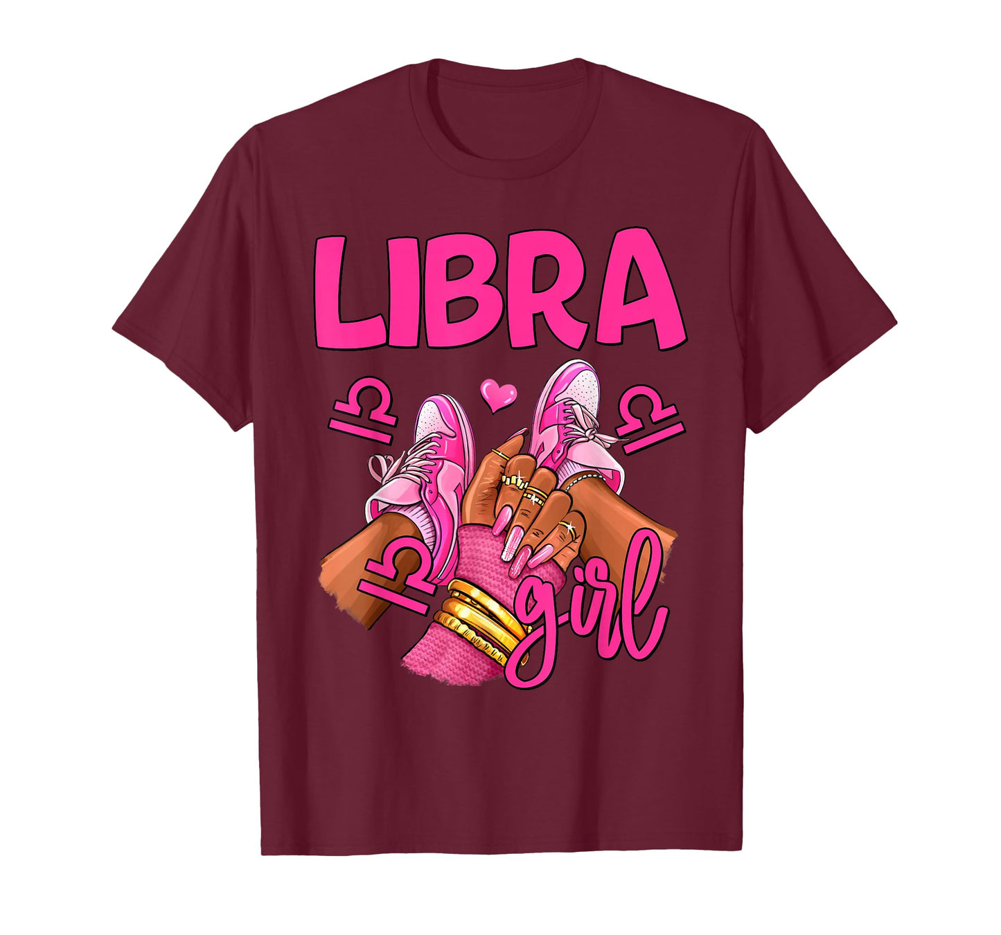 Libra Girl Birthday Queen Women Sneakers Zodiac Sign T-Shirt