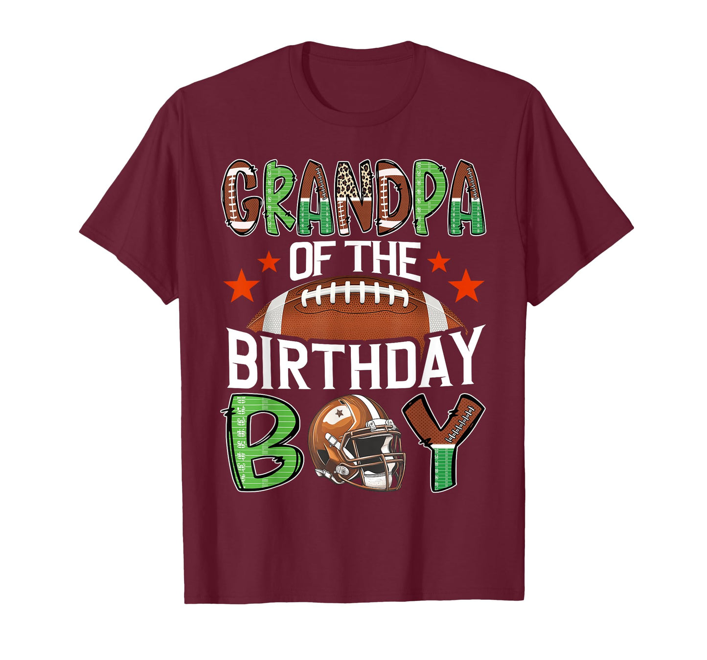 Grandpa Of The Birthday Boy Game Day Football T-Shirt