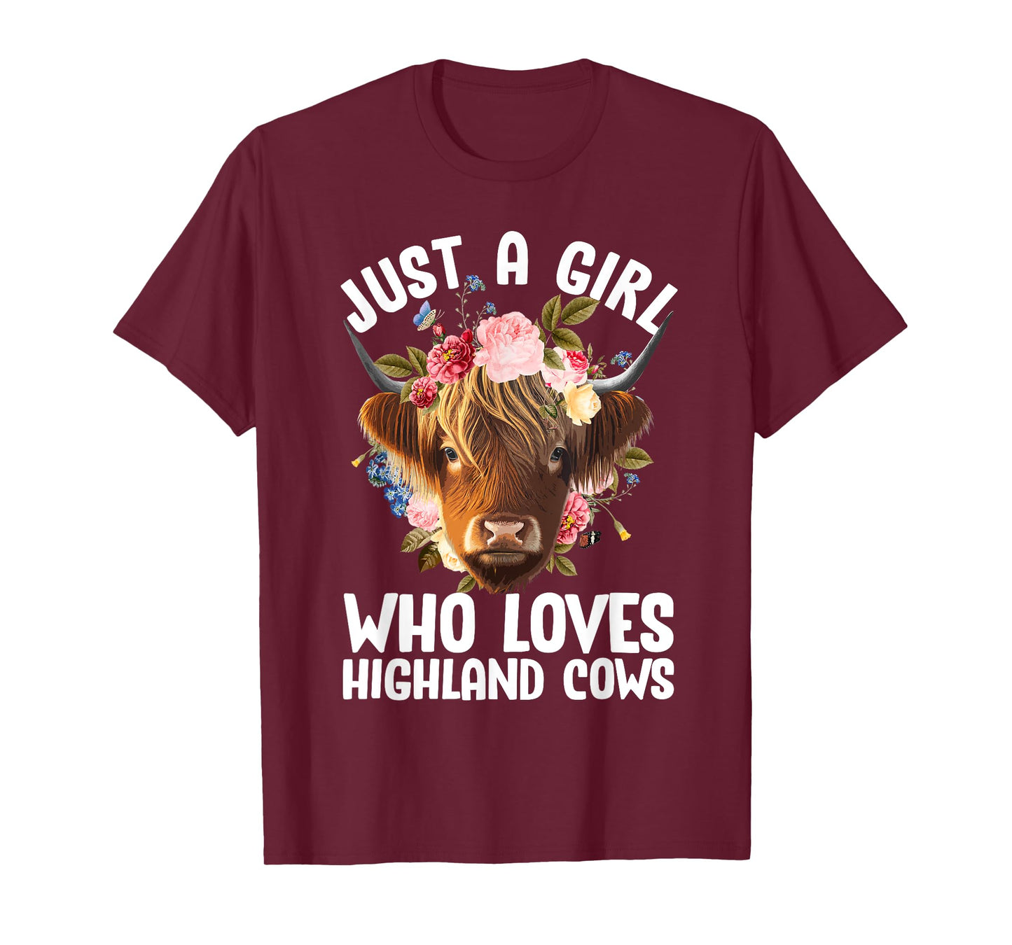 Funny Highland Cow Art For Women Girls Highlander Cow Lover T-Shirt