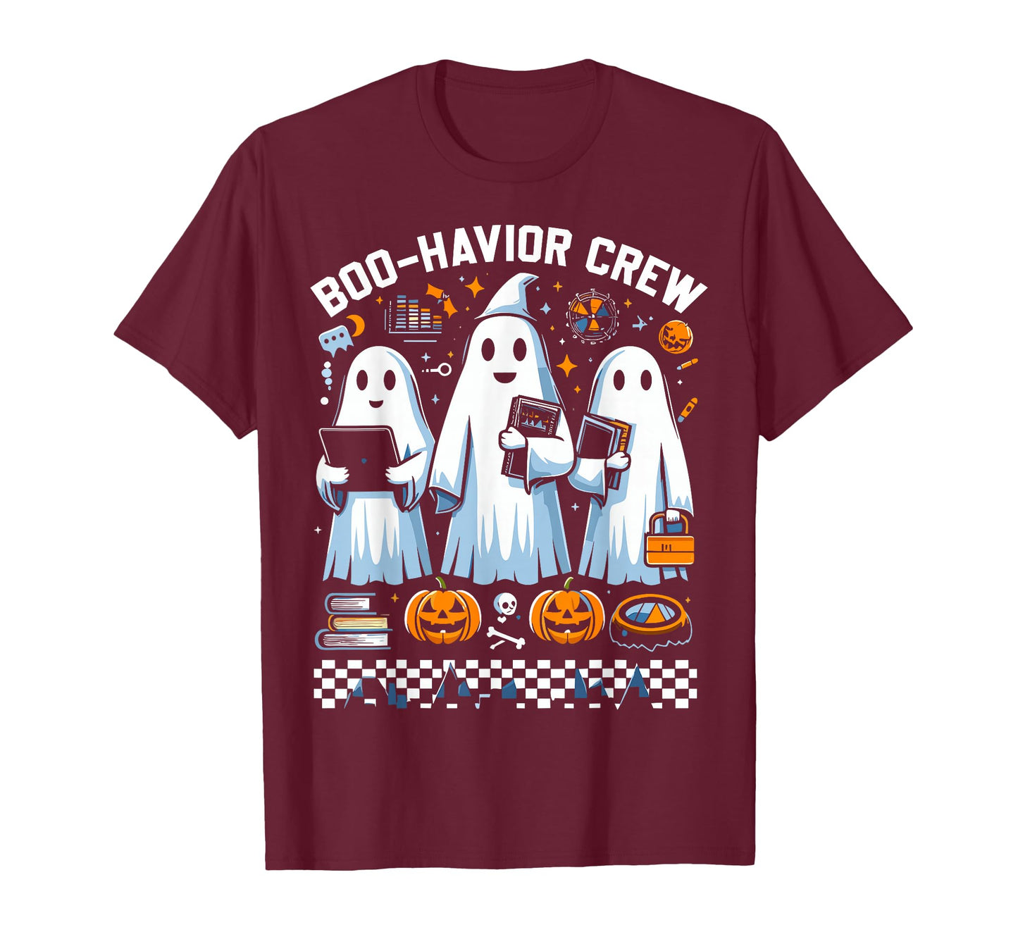Behavior Analyst Halloween ABA Cute Ghost Boo-Havior Crew T-Shirt