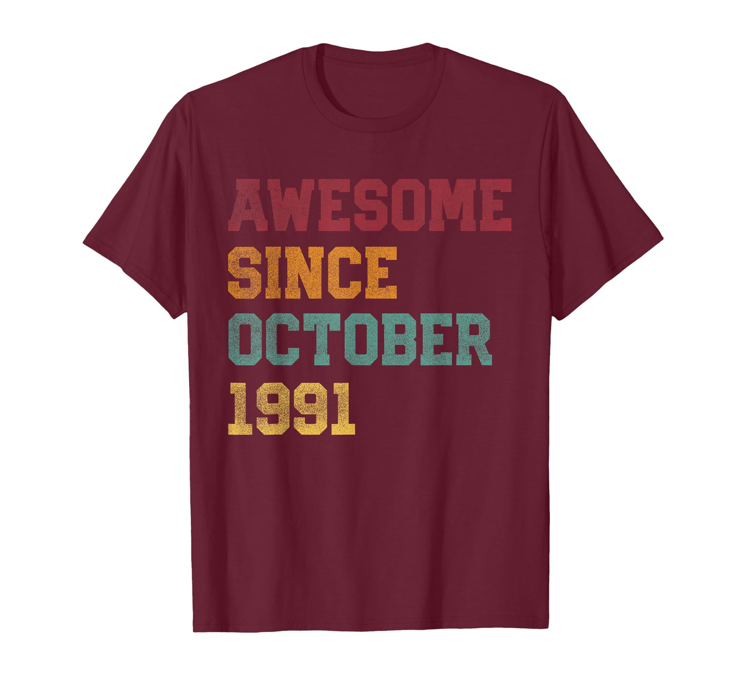 Awesome Since October 1991 34th Birthday 34 Years Old T-Shirt