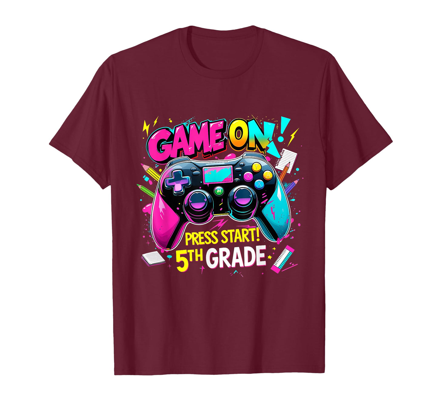 Game On 5th Grade Gamer Back to School Tee T-Shirt