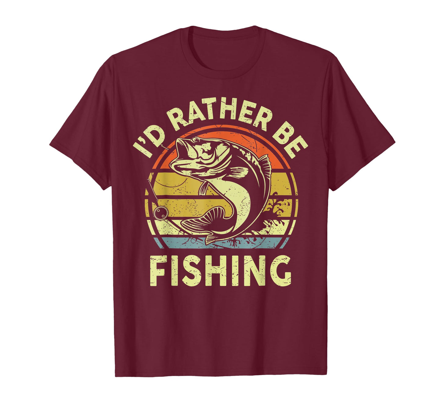 Id Rather Be Fishing Fly Bass Fish Funny Fisherman Dad T-Shirt