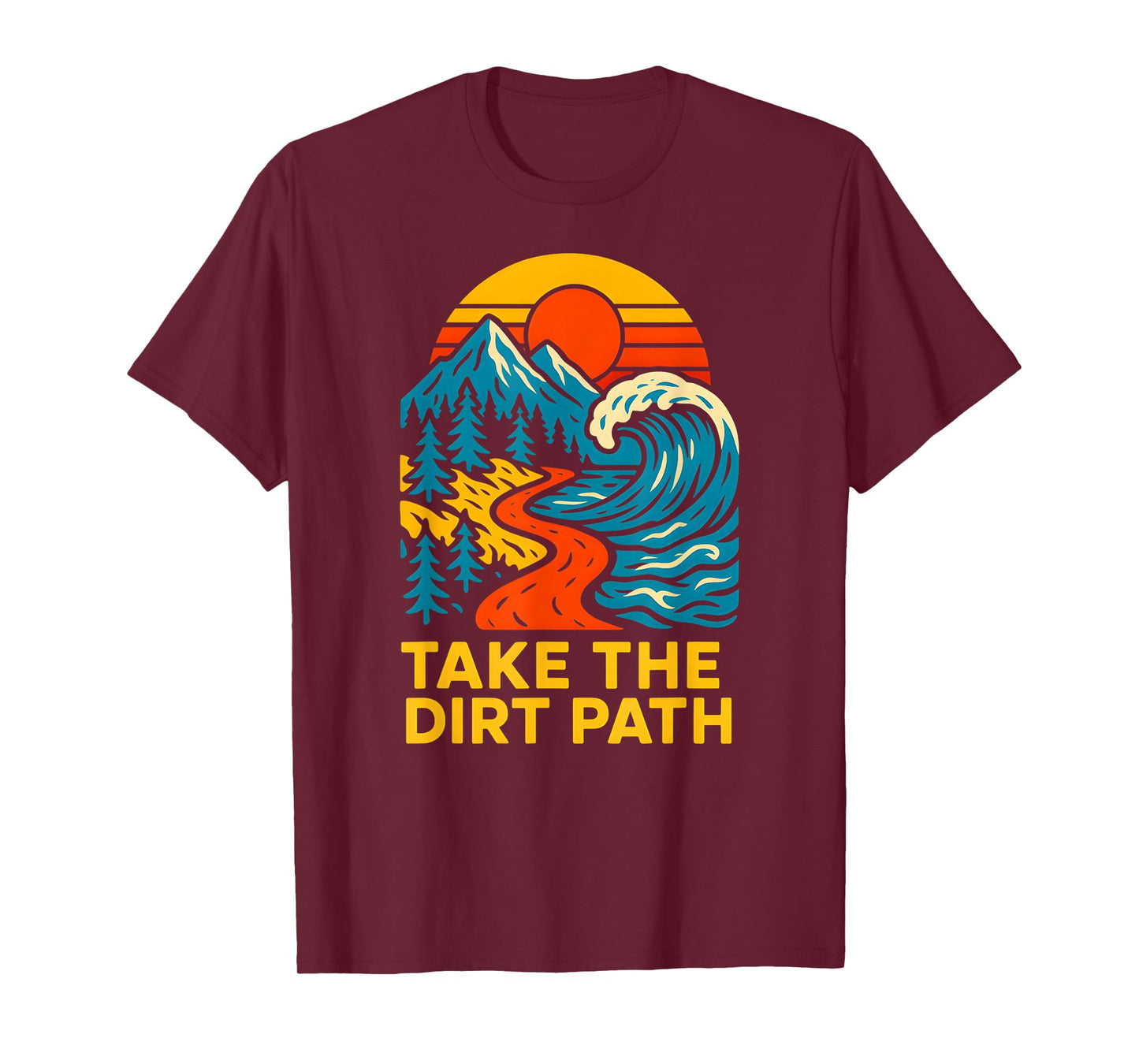 Outdoors Take The Dirt Path Vintage Mens Christian Faith T-Shirt